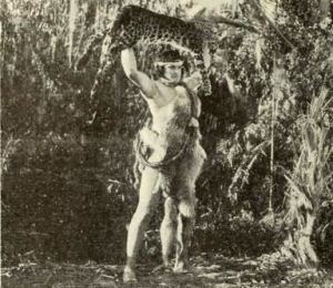 Still from the American film serial The Adventures of Tarzan (1921) with Elmo Lincoln